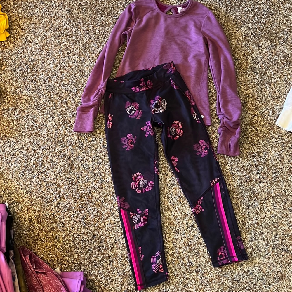 Layer 8 athletic leggings and athletic long sleeve top